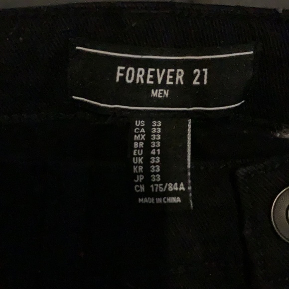 Forever 21 Orange Striped black jeans. (SZ33) - Picture 3 of 4